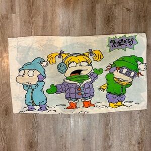 VTG 90’s Rugrats Standard Pillowcase Two Sided Winter Snowball Funny RARE
